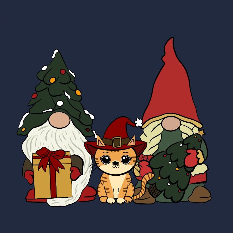 Cat between elves