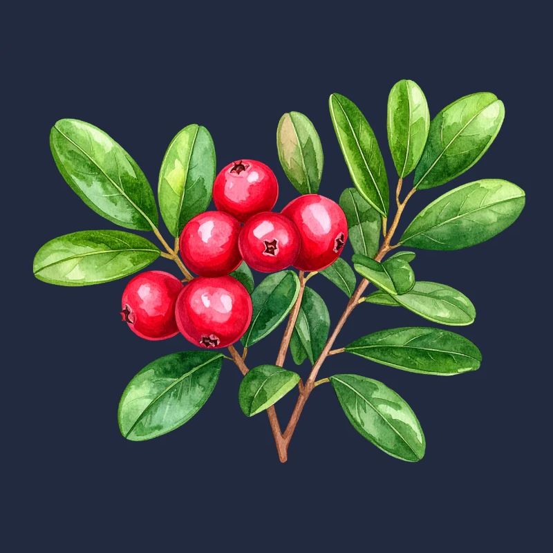 Preiselbeere – botanisches Aquarell