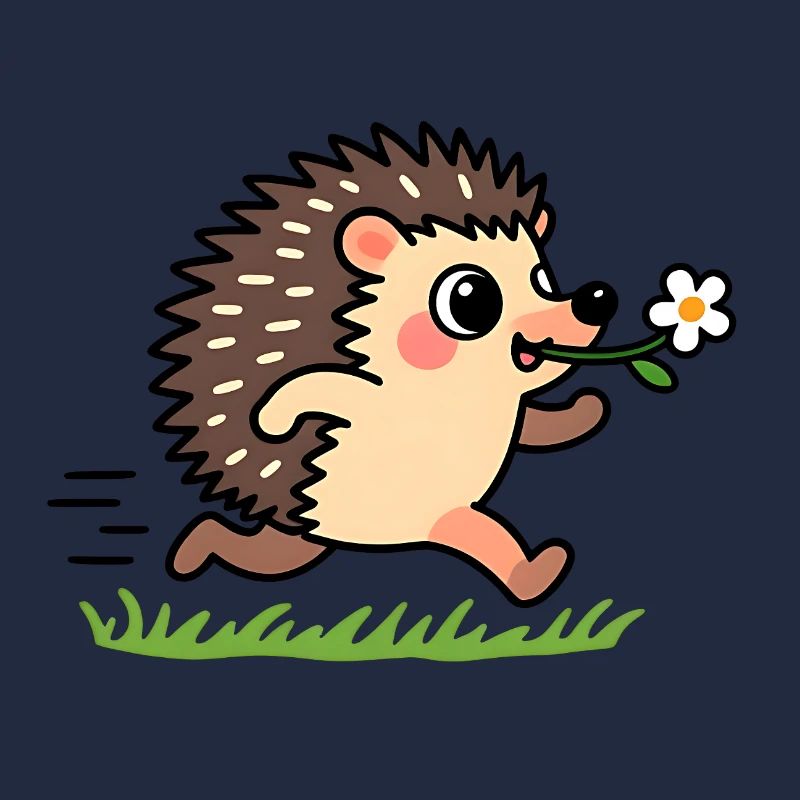 Hérisson avec une fleur