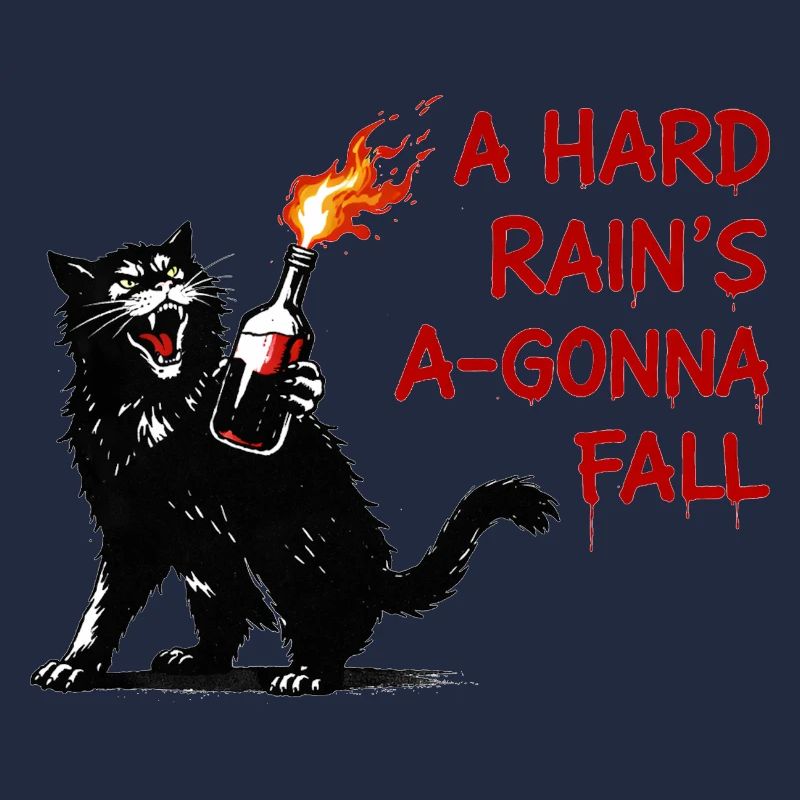 Fire cat with flame bottle