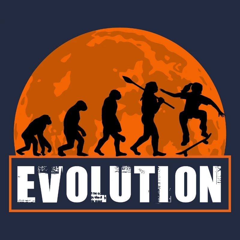 Evolution of Skateboarding Skater Silhouette Art