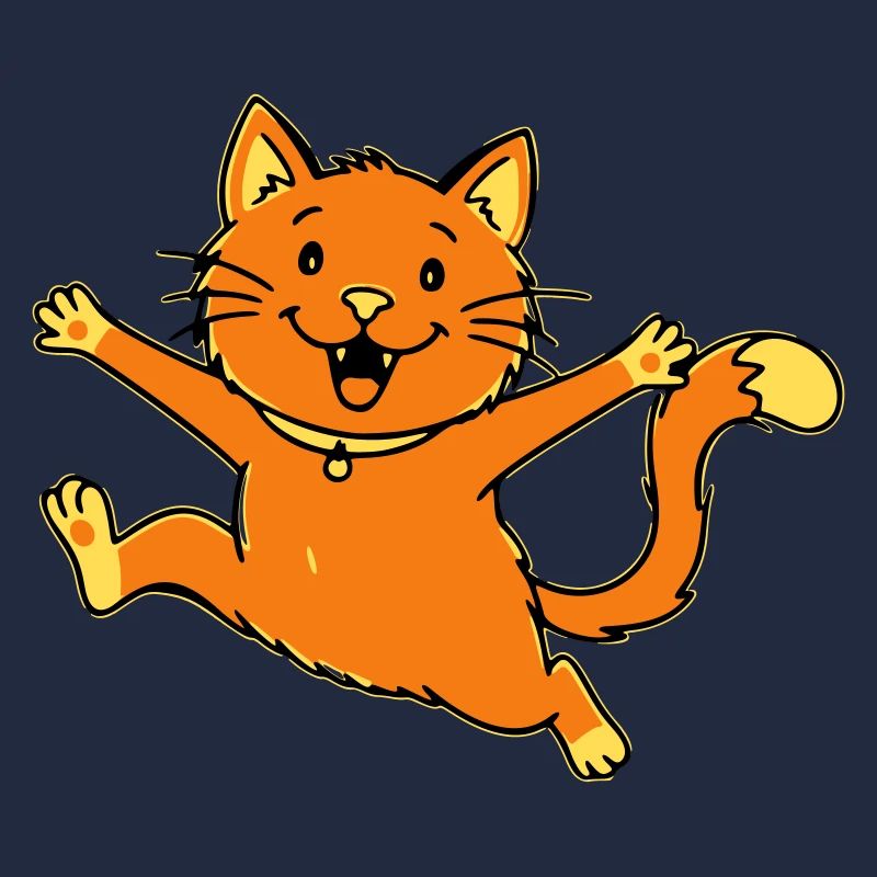 Fröhliche Cartoon Katze springend