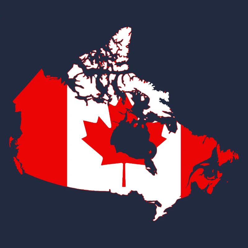 Kanada-Karten-Flaggensilhouette