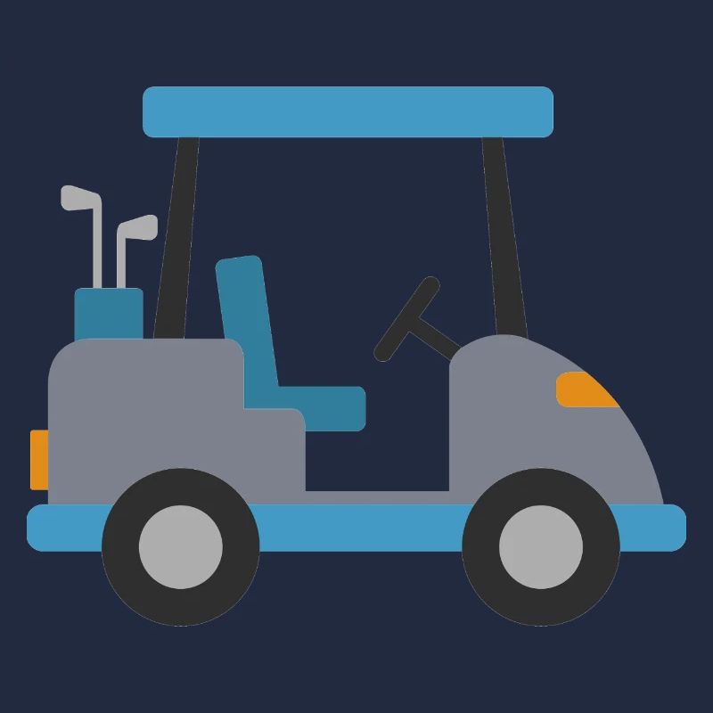 Blauer Golfwagen