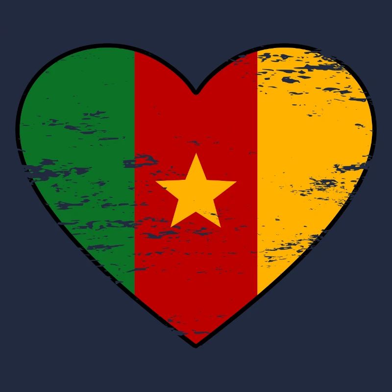 Kamerun Flagge Herz