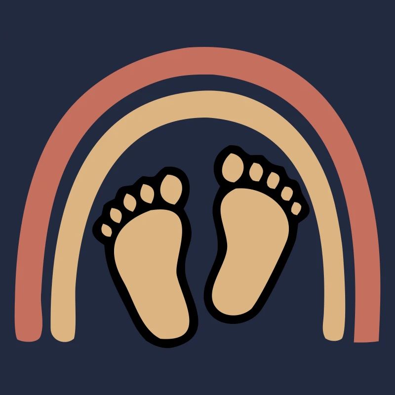 Baby Feet Rainbow Boho