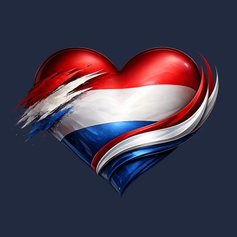 Drapeau du cœur de Hollande des Pays-Bas