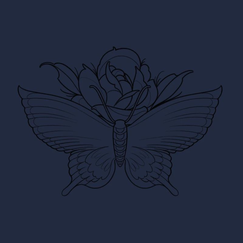 Schmetterling mit Rose