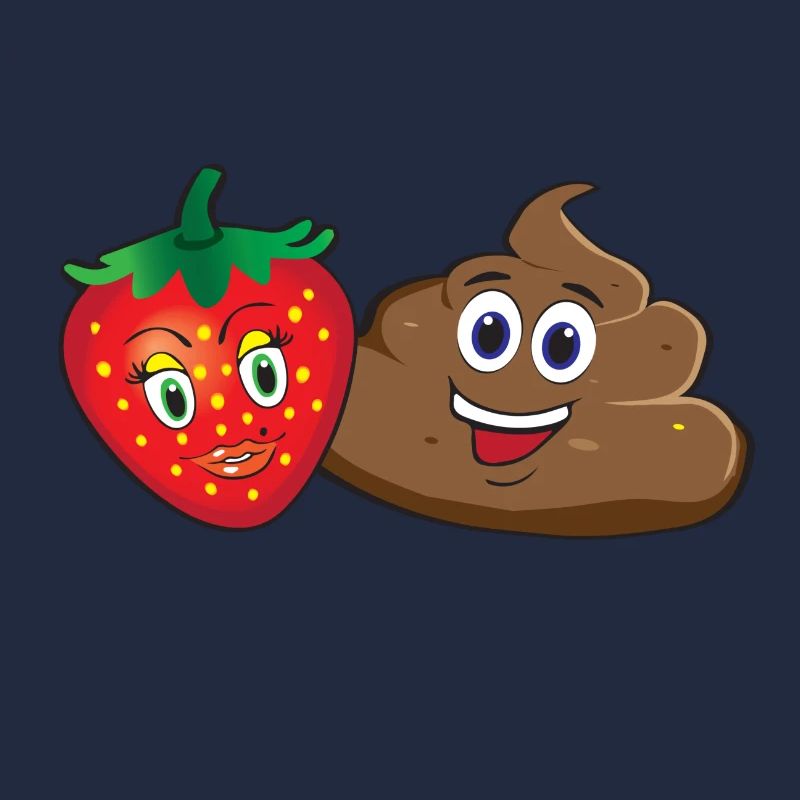 Scheisse mit Erdbeeren