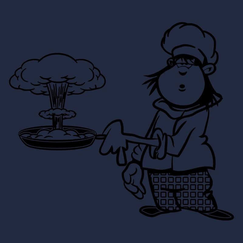 cuisinier drôle champignon de cuisson