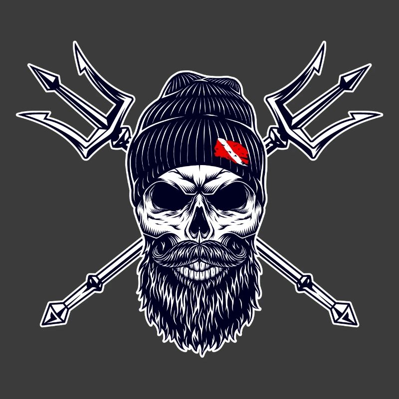 Plongeur Barbu Trident Drapeau Plongée sur Bonnet