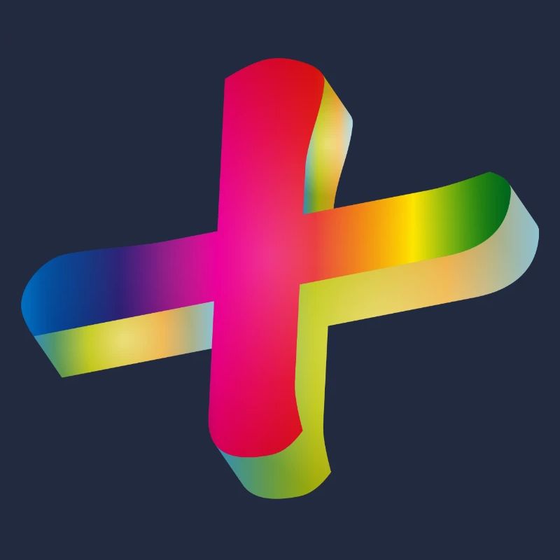 buntes Plus Zeichen in Regenbogenfarben