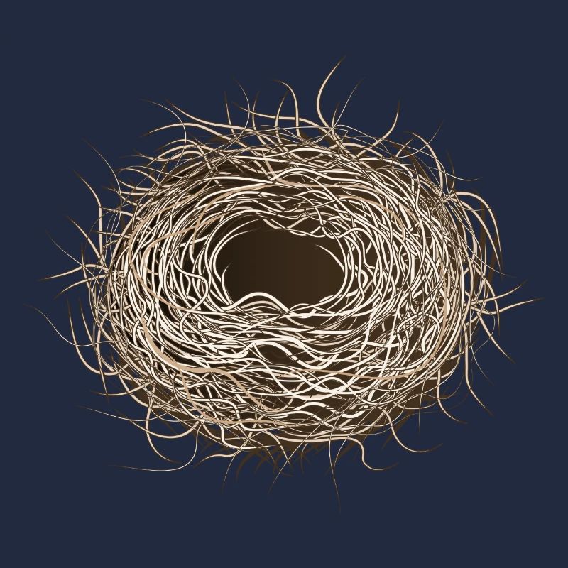 leeres Vogelnest oder Osternest zum Frühling