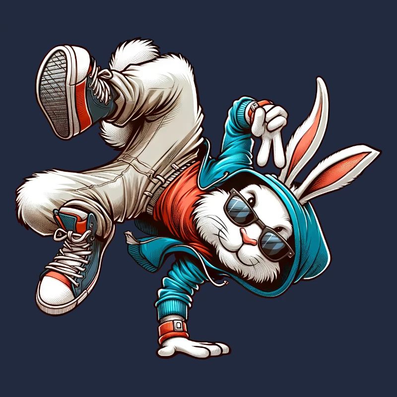 Pâques Pâques Lapin Danse Breakdance