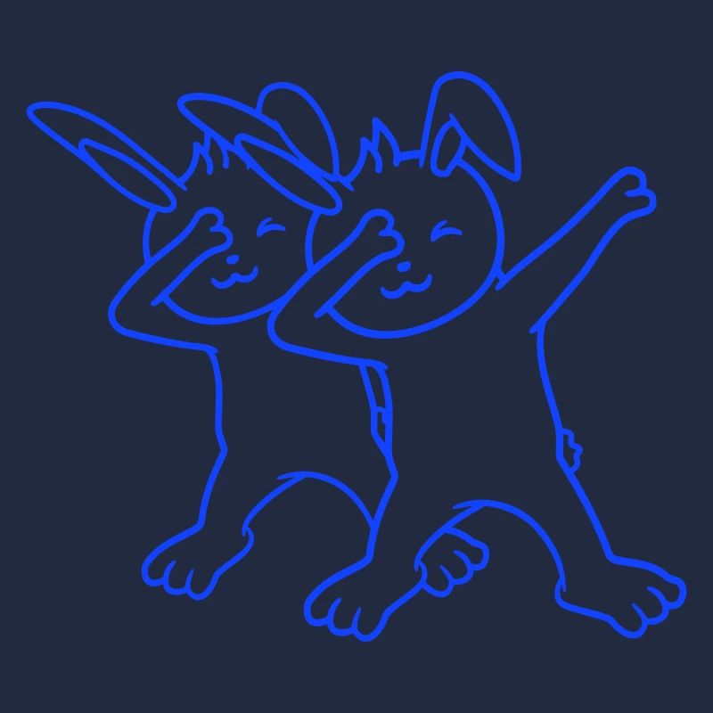 2 Hasen Dabbing Dab Dance Pose Tanzen Freunde Team