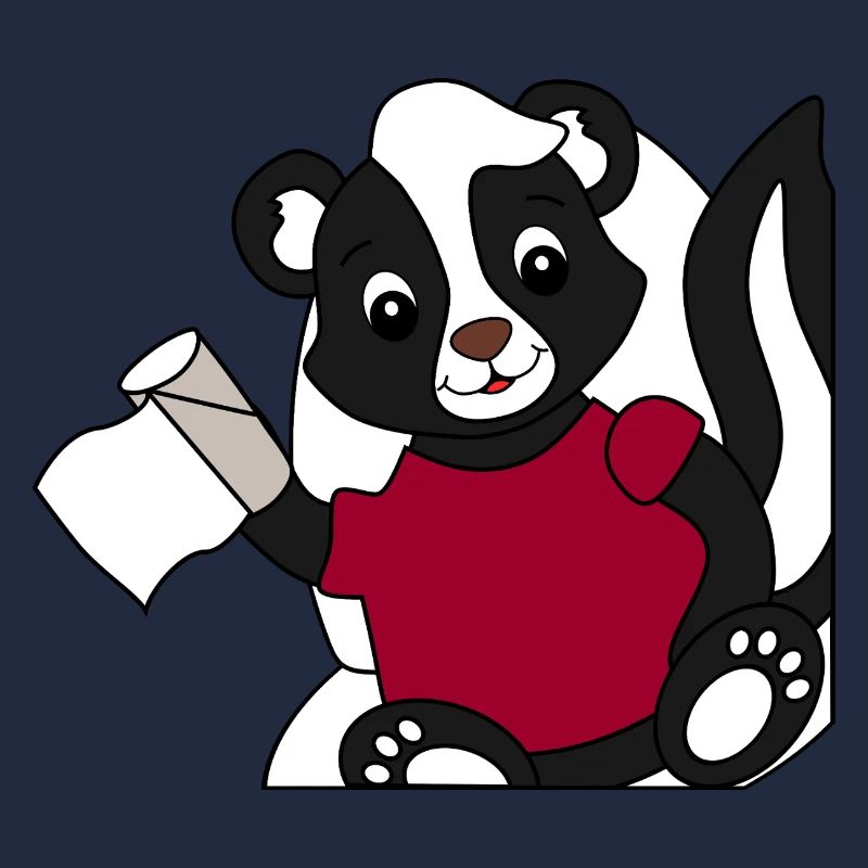 Skunk Pixie on toilet