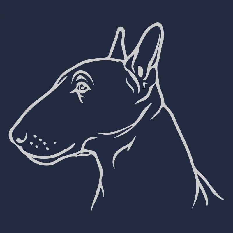 Miniature bull terrier head in profile