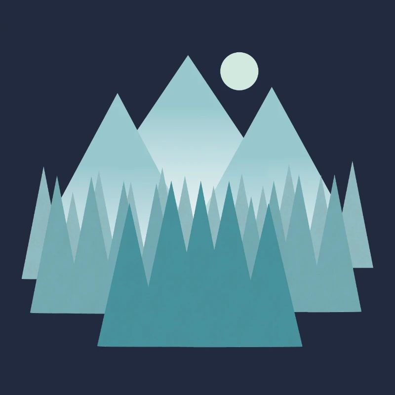 Paysage de montagne astral dans les tons bleus