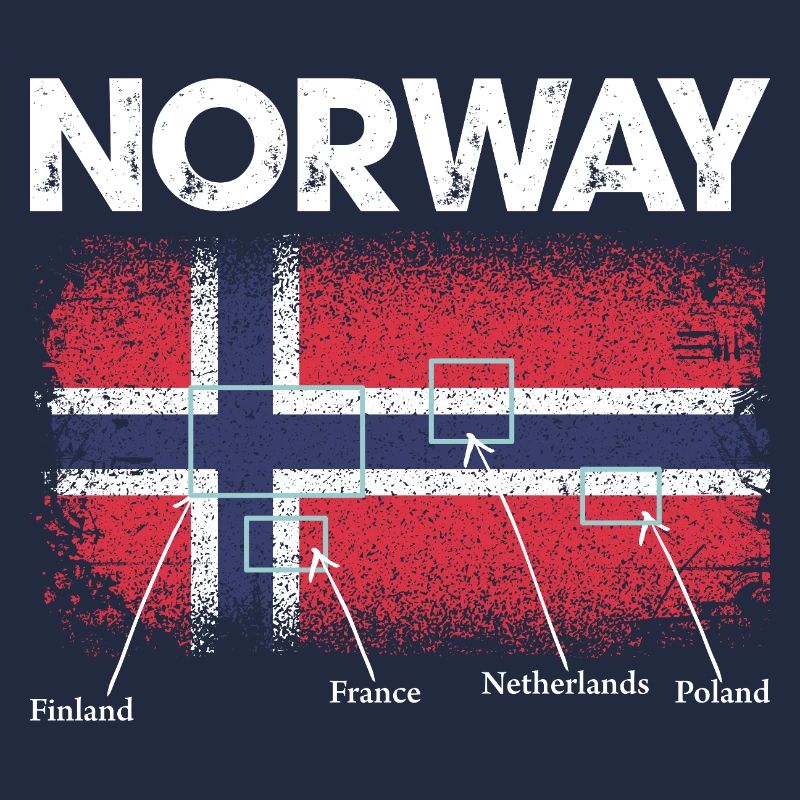 Conception de la carte du drapeau de la Norvège