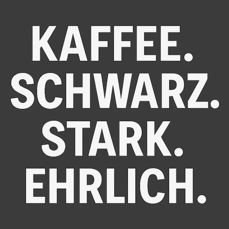 Kaffeespruch - Kaffe, schwarz, stark, ehrlich
