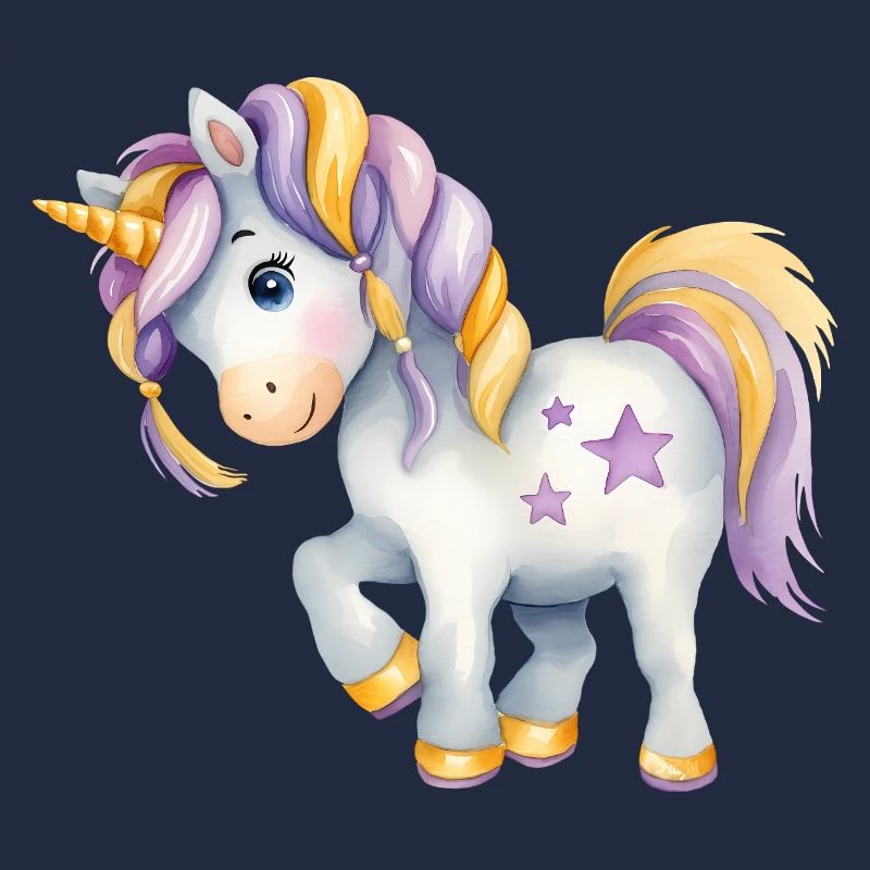 🦄 Magisches Aquarell-Einhorn – handgemalt