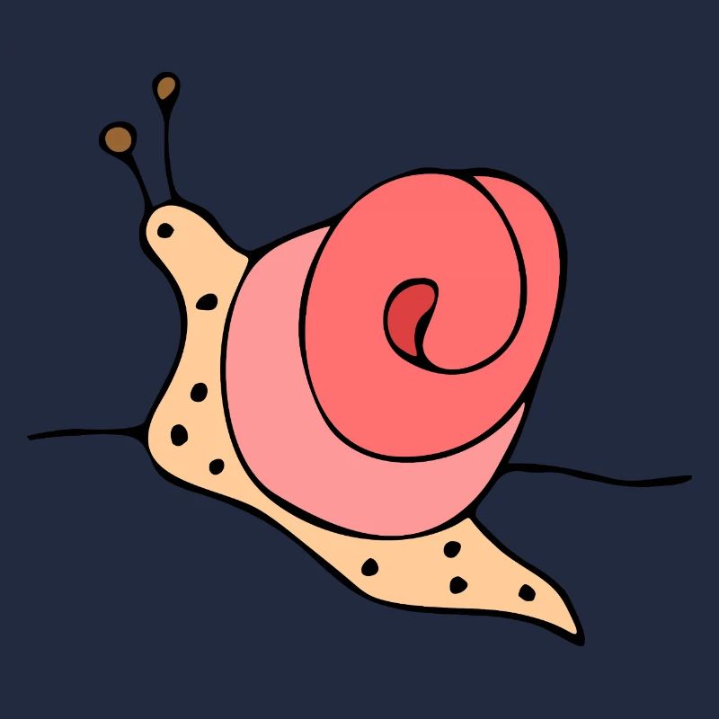 Stylized snail on pink background