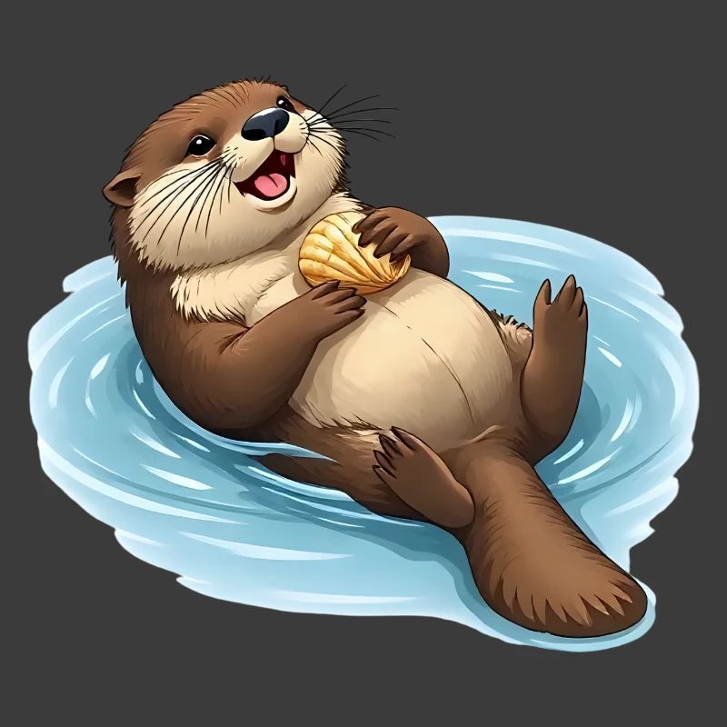 Relaxed beaver with shell