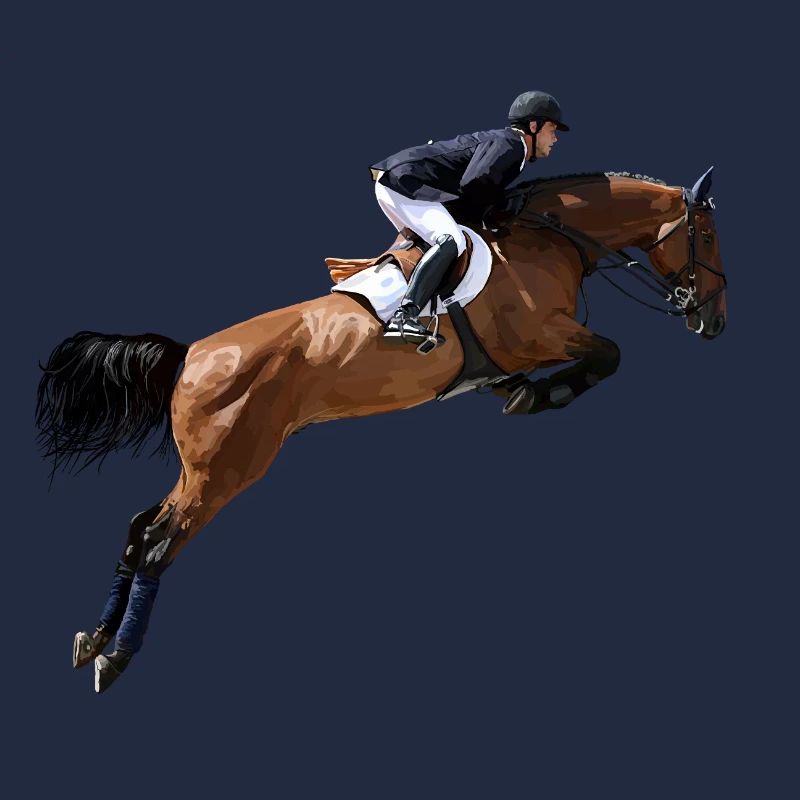 Dynamischer Springreiter im Galopp