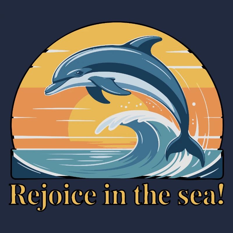 Dolphins Leaping at Sunset Design