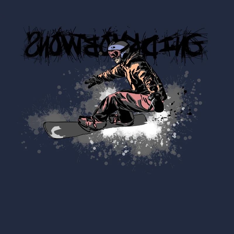 Dynamischer Snowboarder im Actionstil