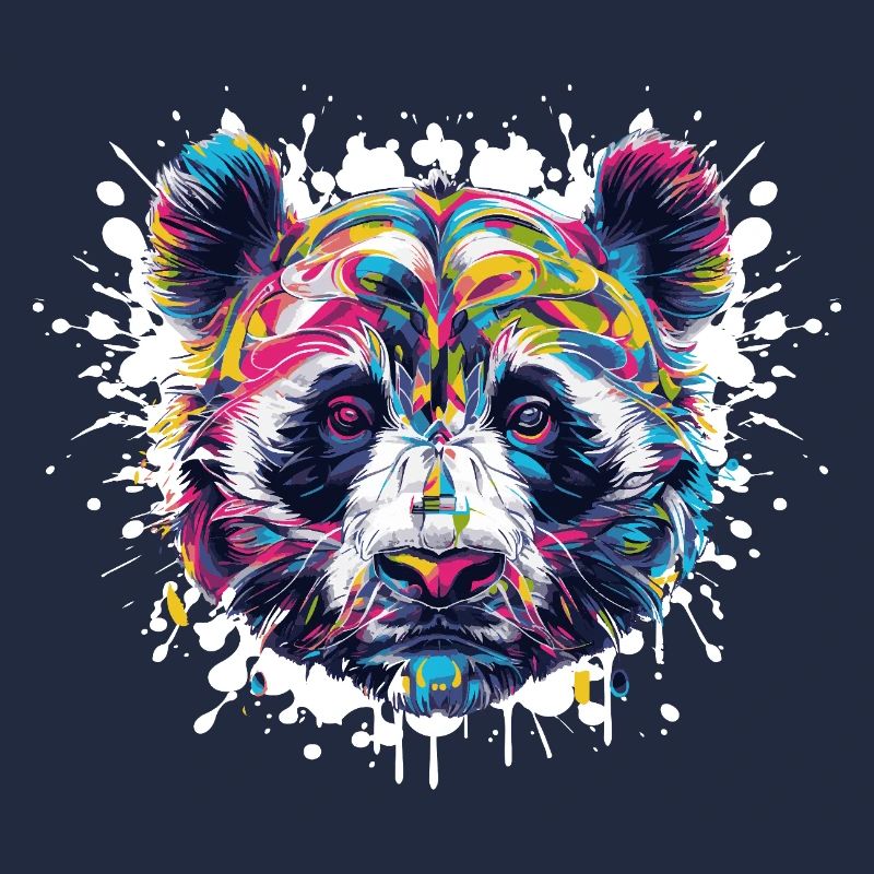 Bunter Panda Kopf Farbexplosion