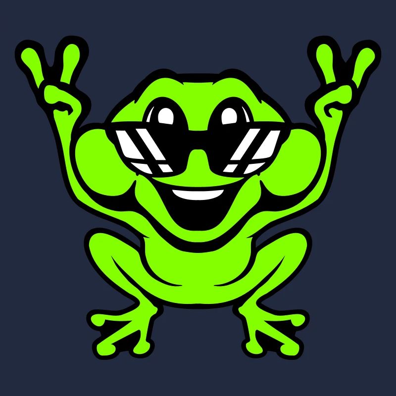Frog Toad Cool Sunglasses Victory Peace Hands