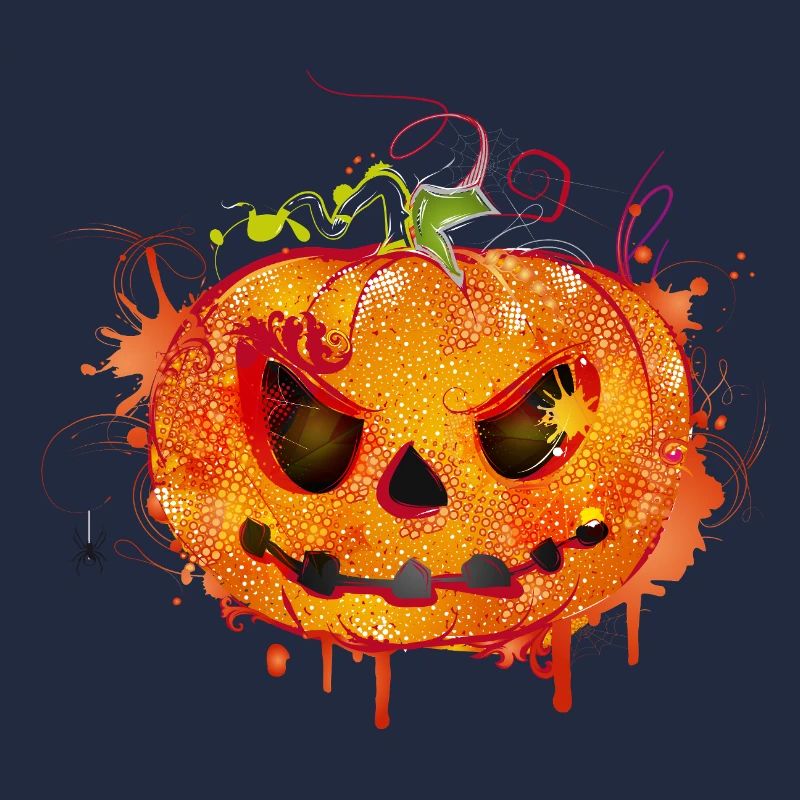 Spooky Halloween pumpkin in graffiti style