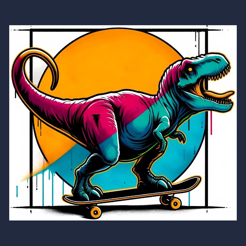 Dinosaurier auf Skateboard