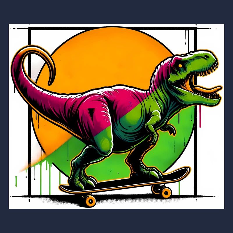 Dinosaurier auf Skateboard
