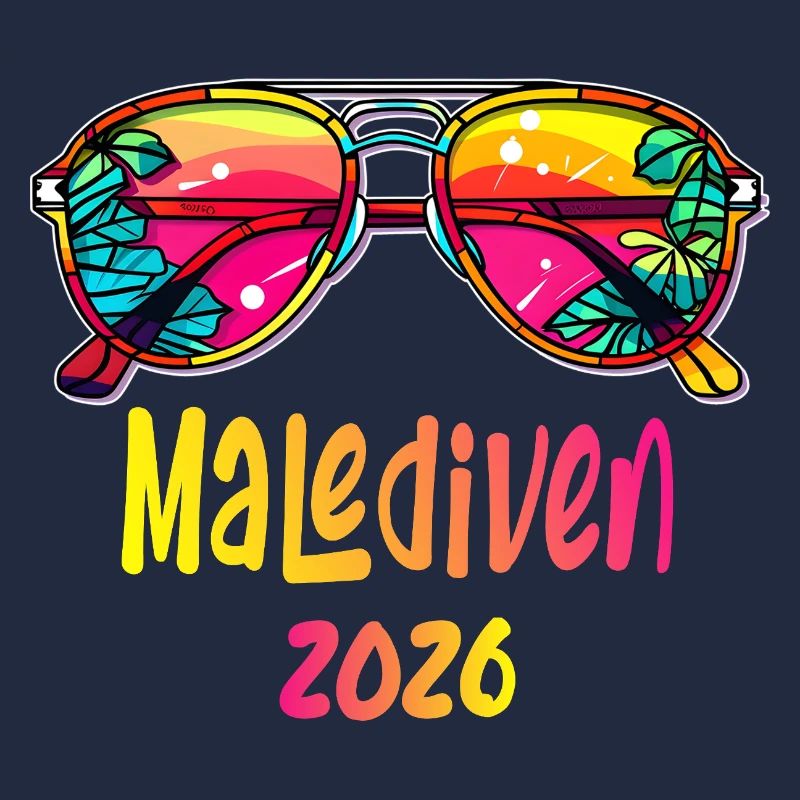 Malediven 2026 Neon Sonnenbrille