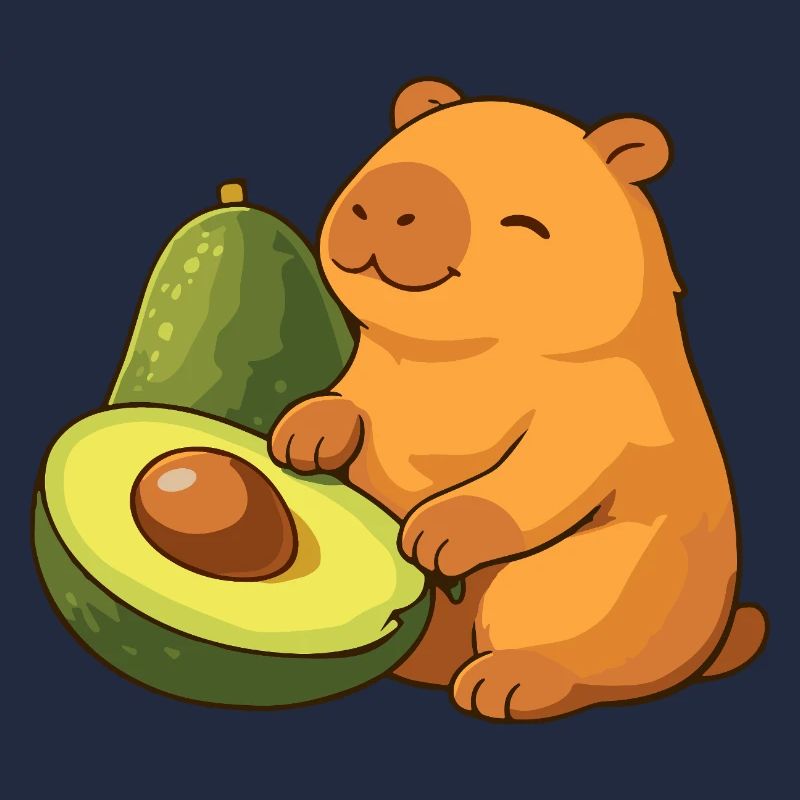 Capybara with avocado