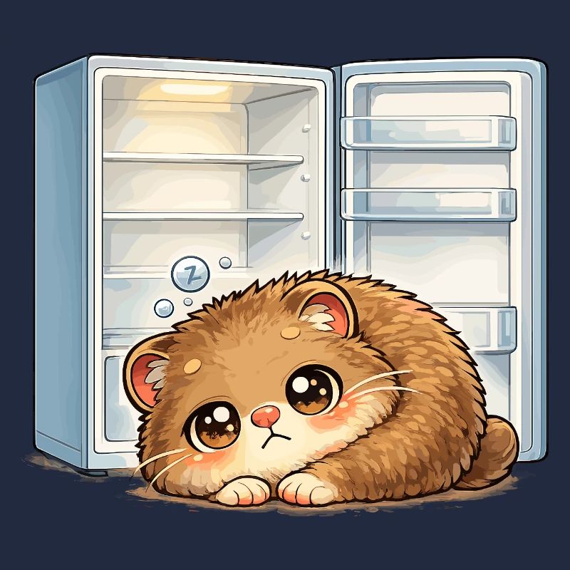 Petit chat devant un réfrigérateur ouvert