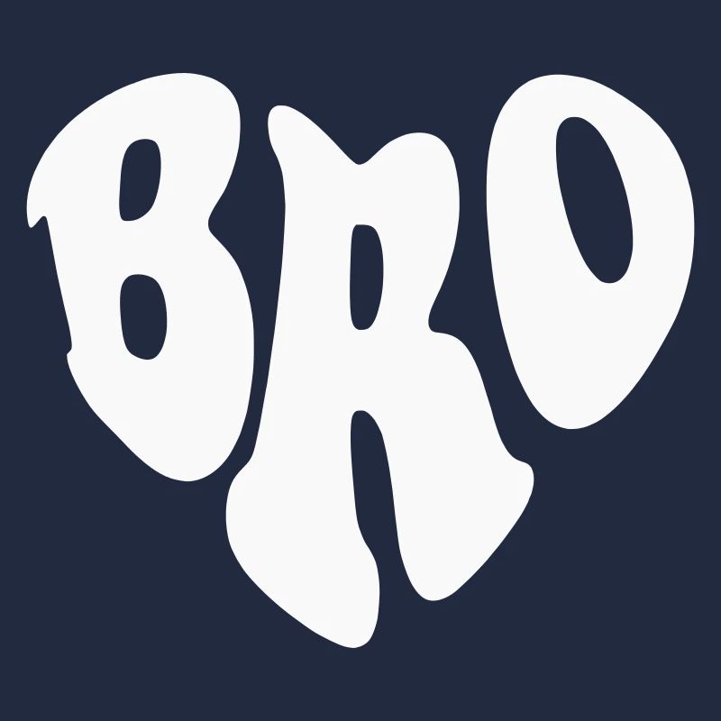 Bro (Brother) Retro Heart – Anpassbare Farbe