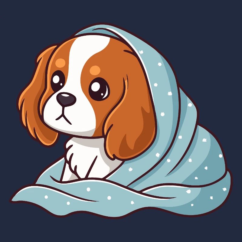 Beagle in Blau gewickelt