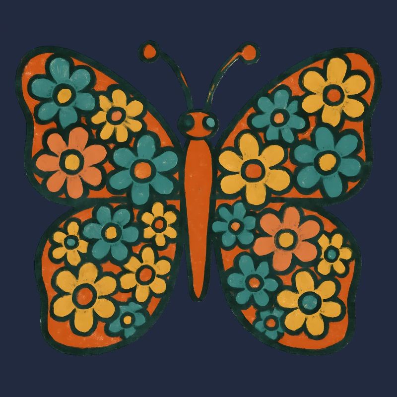 Butterfly with floral pattern