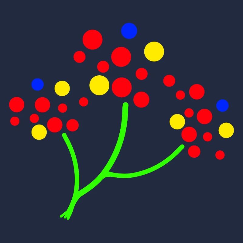 Neon Dot Tree Burst