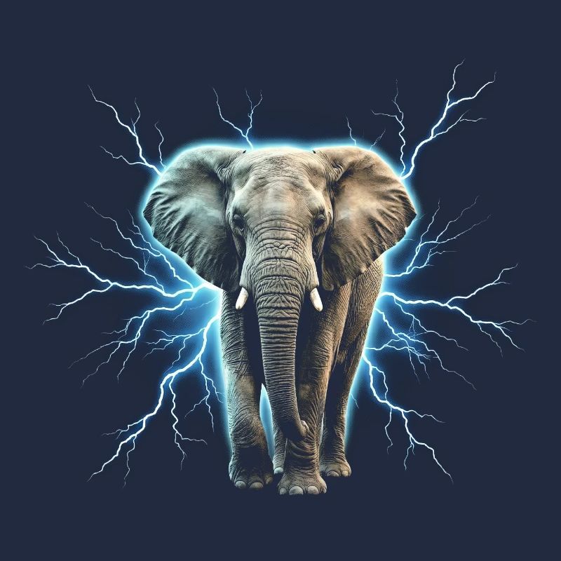 Blitzelefant mit elektrischer Aura