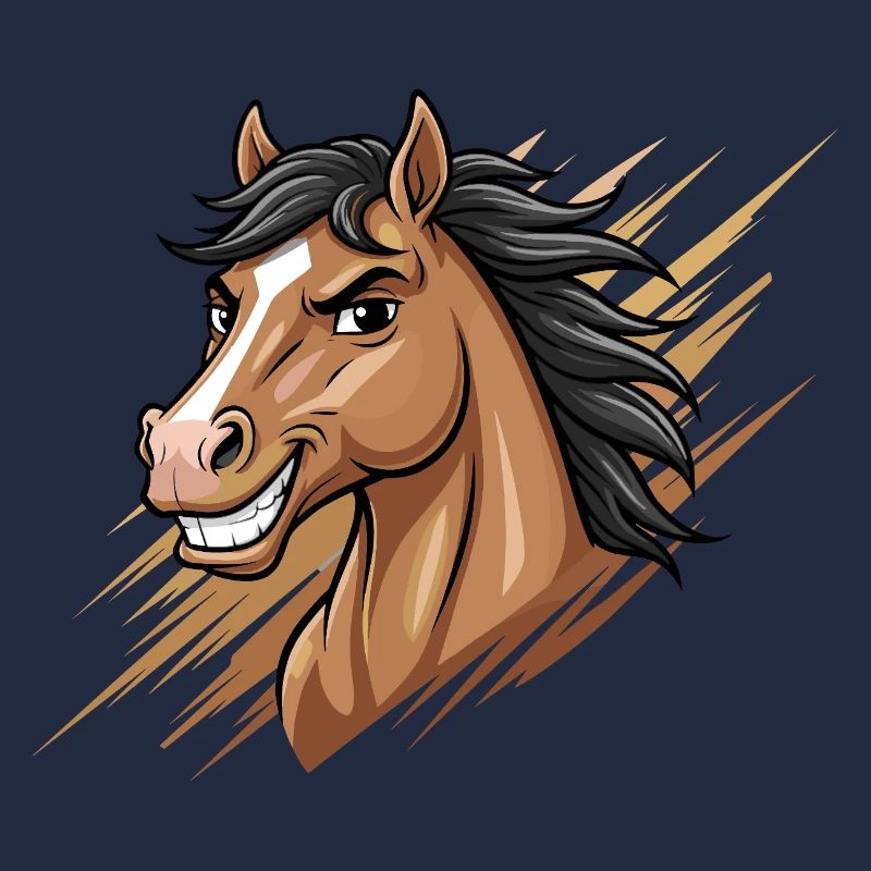 Dynamic Cartoon Horse Head