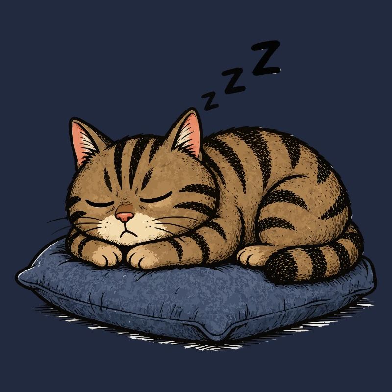 Chat endormi sur l’oreiller