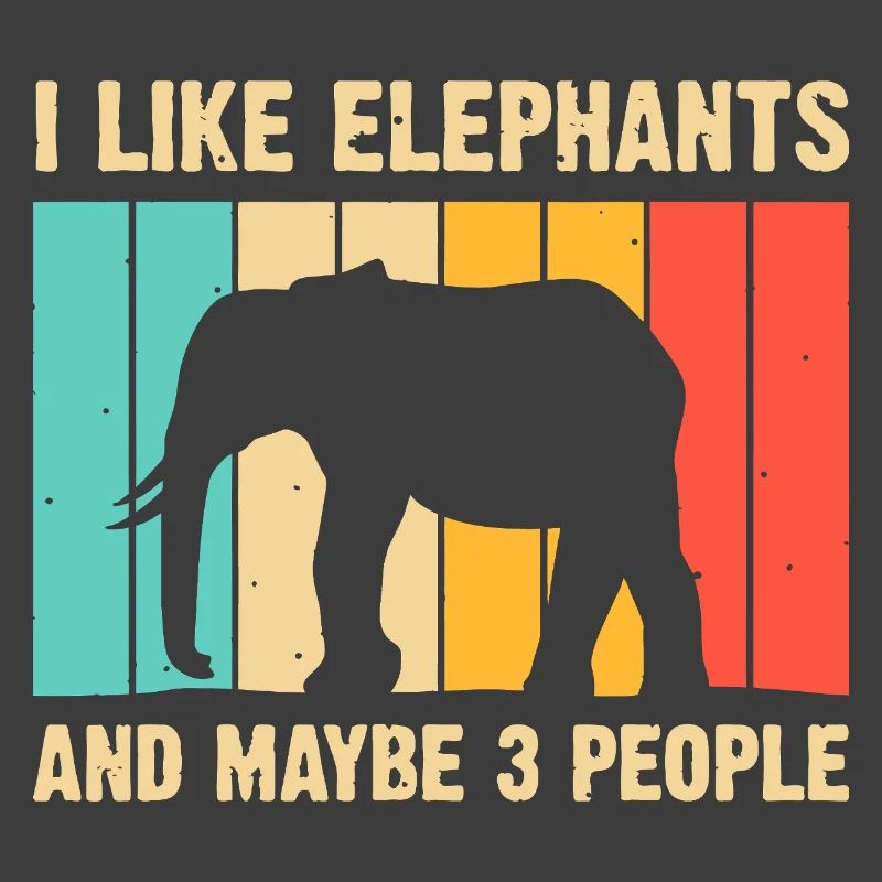 Elephant Silhouette on Rainbow Stripes