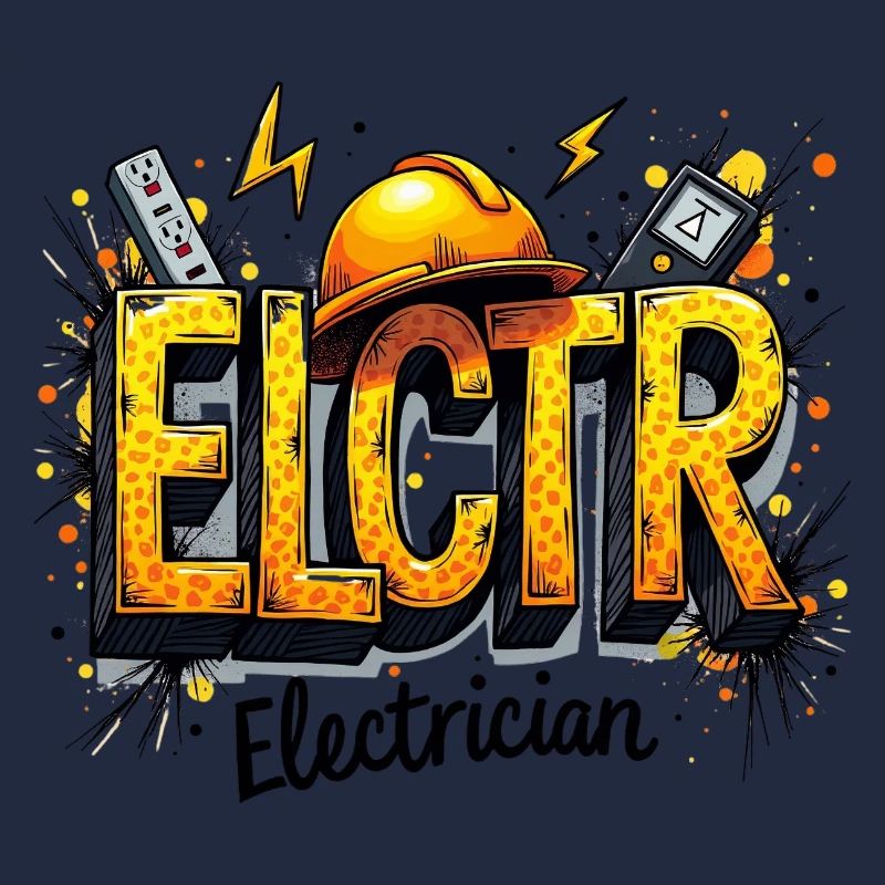 Elektriker Graffiti Stil Electrician Handwerker
