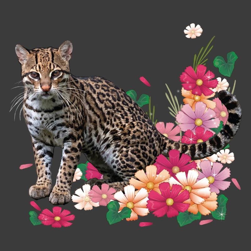 Floraler Leopard mit Blüten