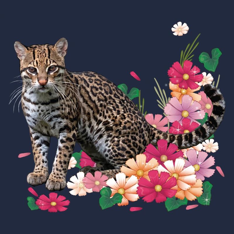 Floral Leopard with Flowers