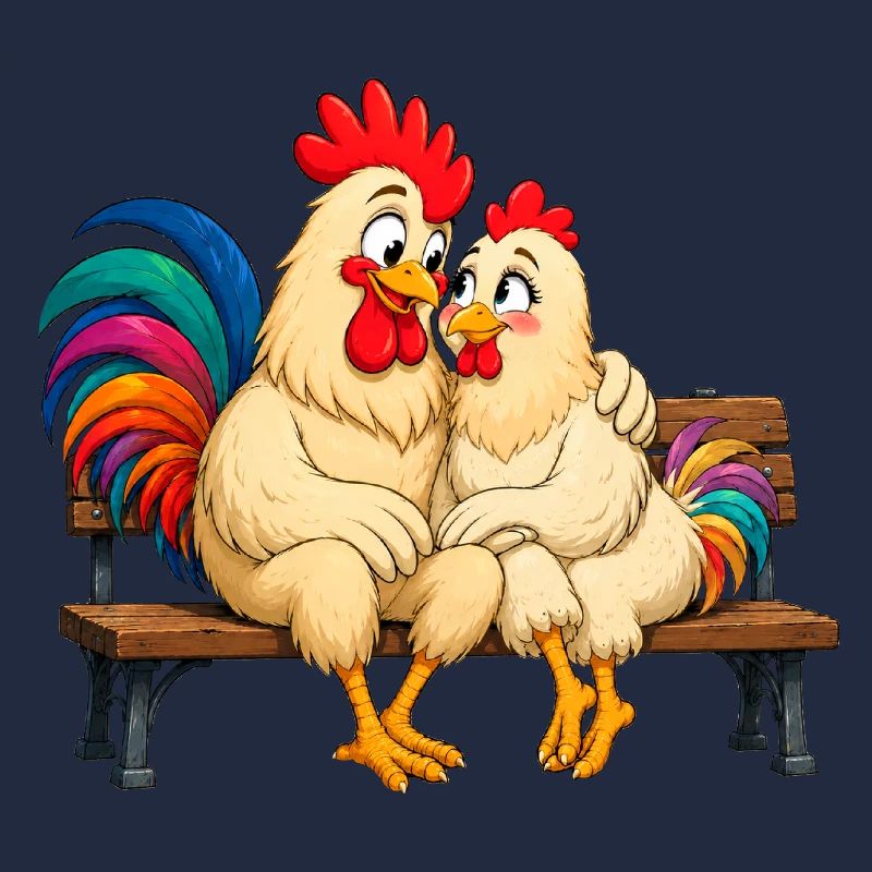 Rooster and hen